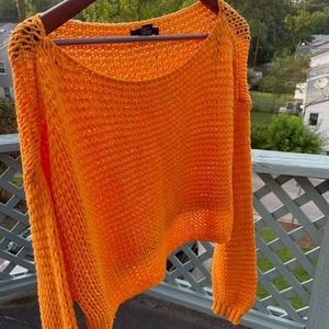 Forever 21 Orange Crop Knit Sweater